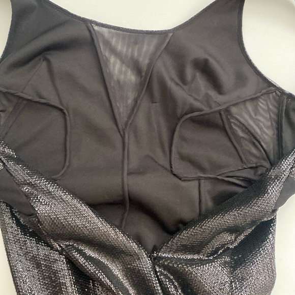 BCBG Max Azria Fatale Bodycon Sequin Sheer Panel Party Dress Black Size 6 - Picture 13 of 16